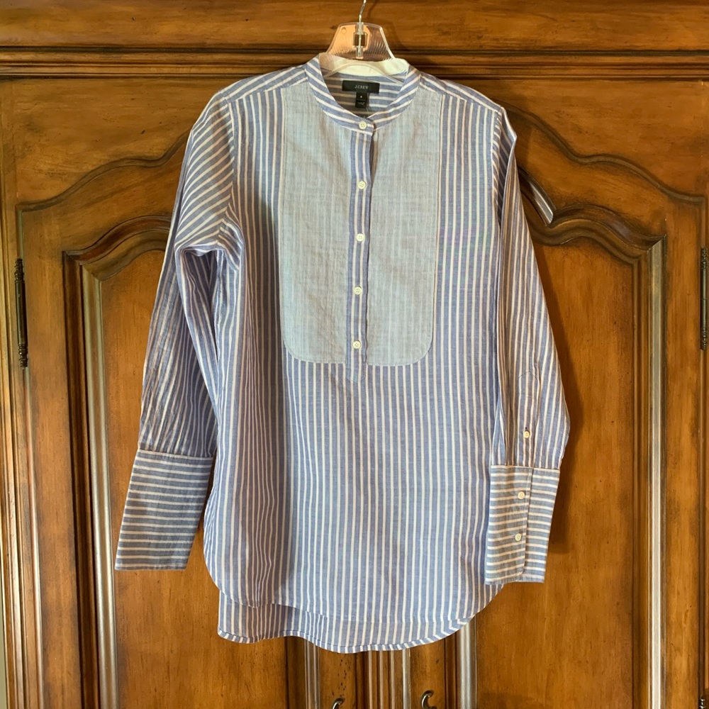 J Crew Striped Tunic Blouse